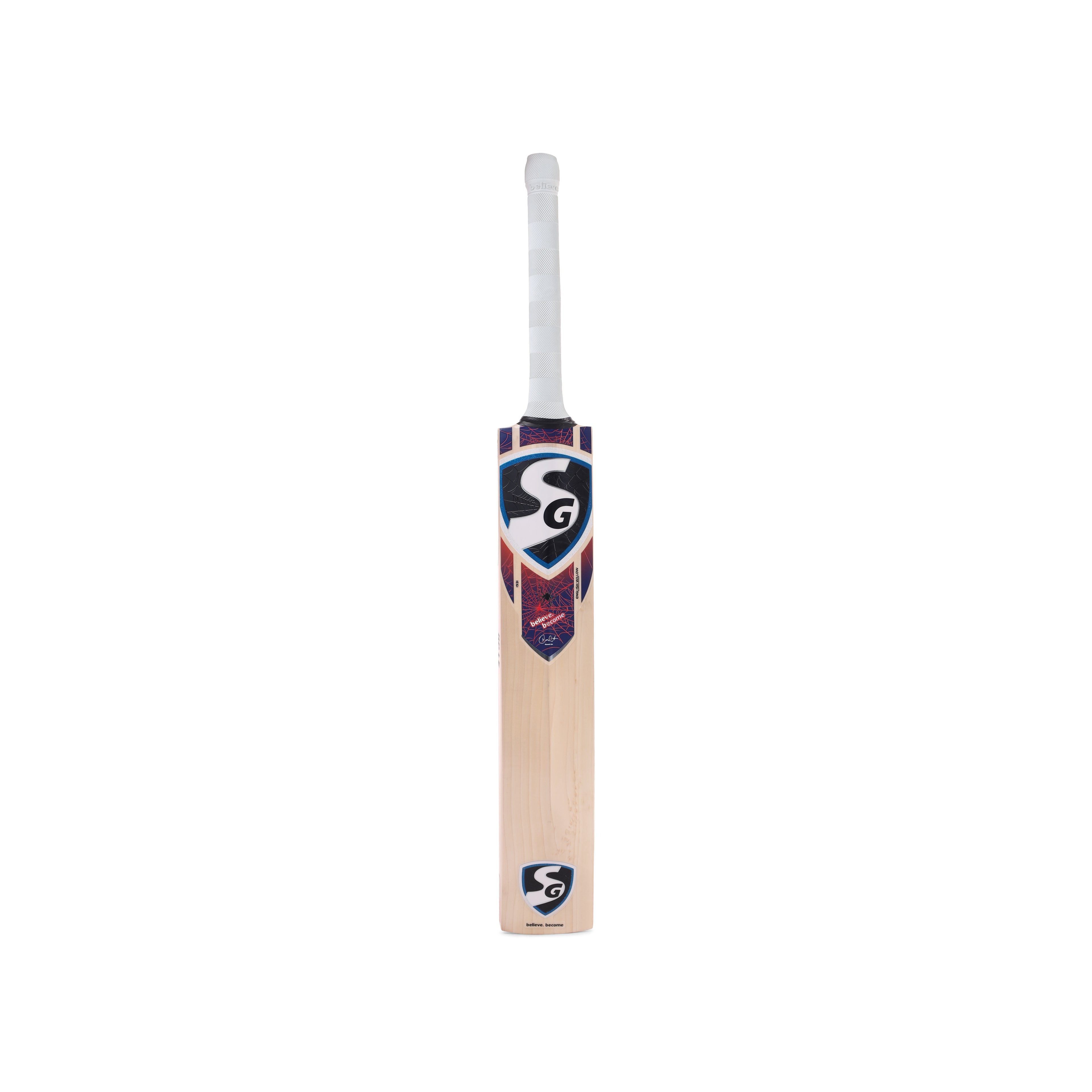 Crickets bat with a brand logo on a white background